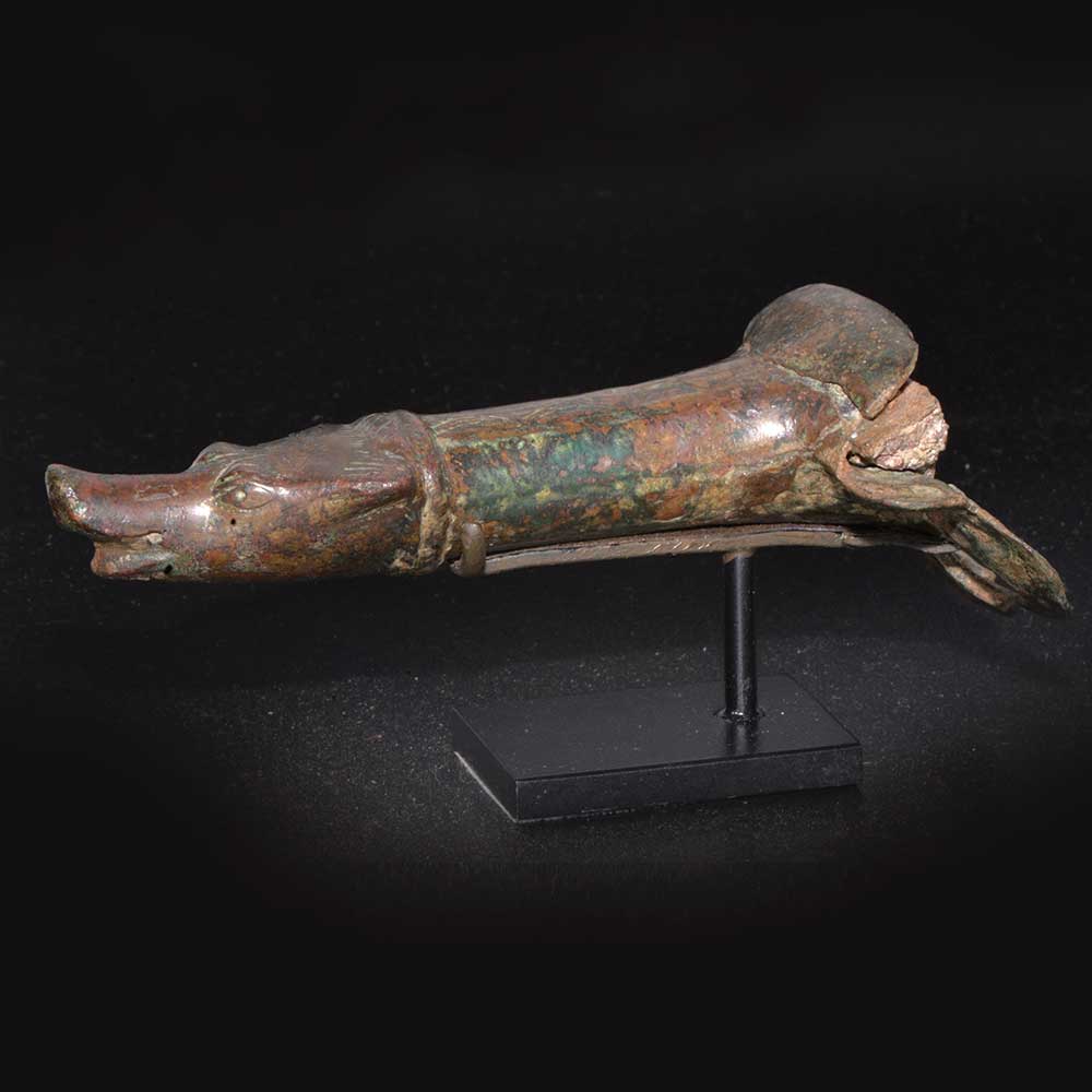 A Roman Bronze Patera Handle, ca. 1st - 2nd century CE - Sands of Time Ancient Art