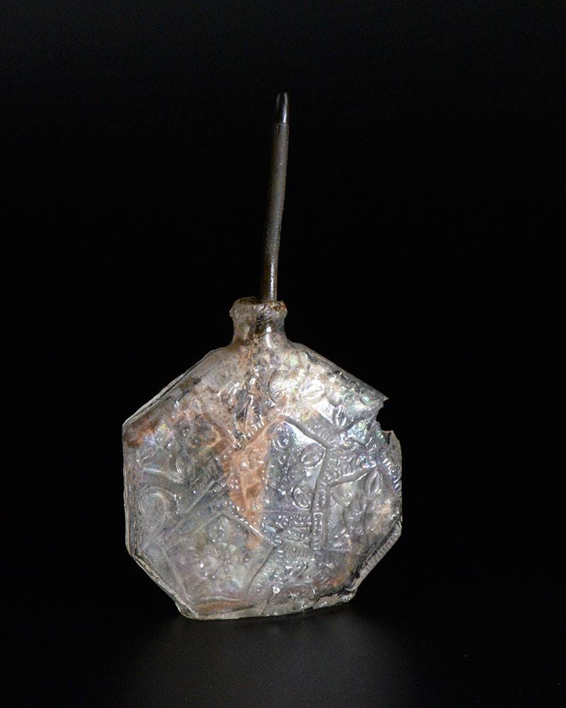 A Byzantine Glass Cosmetic Container with Applicator, ca. 4th century CE - Sands of Time Ancient Art