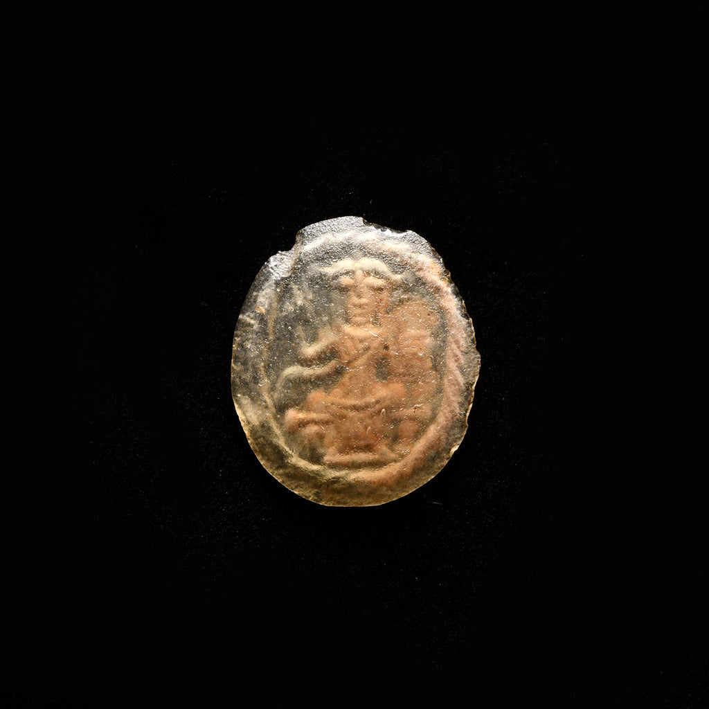 A Byzantine Gold and Glass Gnostic Magical Token, ca. 4th century CE
