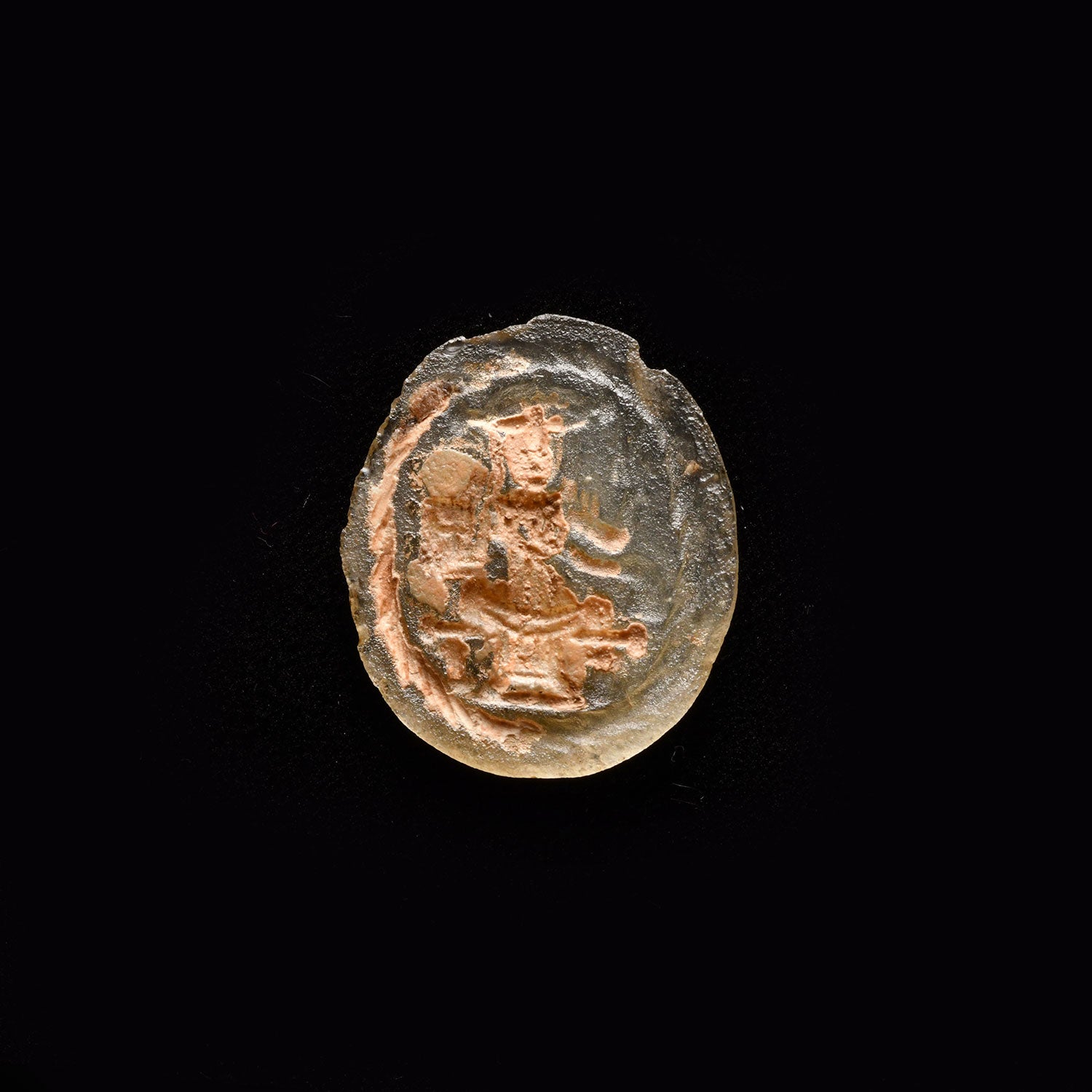 A Byzantine Gold and Glass Gnostic Magical Token, ca. 4th century CE
