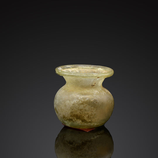 A Roman Green Glass Vessel, Roman Imperial Period, ca. 1st - 2nd century CE