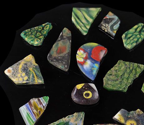 A group of Romano-Egyptian Mosaic Glass Vessel and Tile Fragments, ca 1st century BCE/CE - Sands of Time Ancient Art