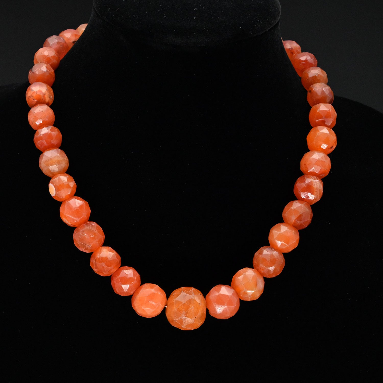 A Roman Carnelian Faceted Bead Necklace, Roman Imperial Period, ca. 1st - 2nd century CE