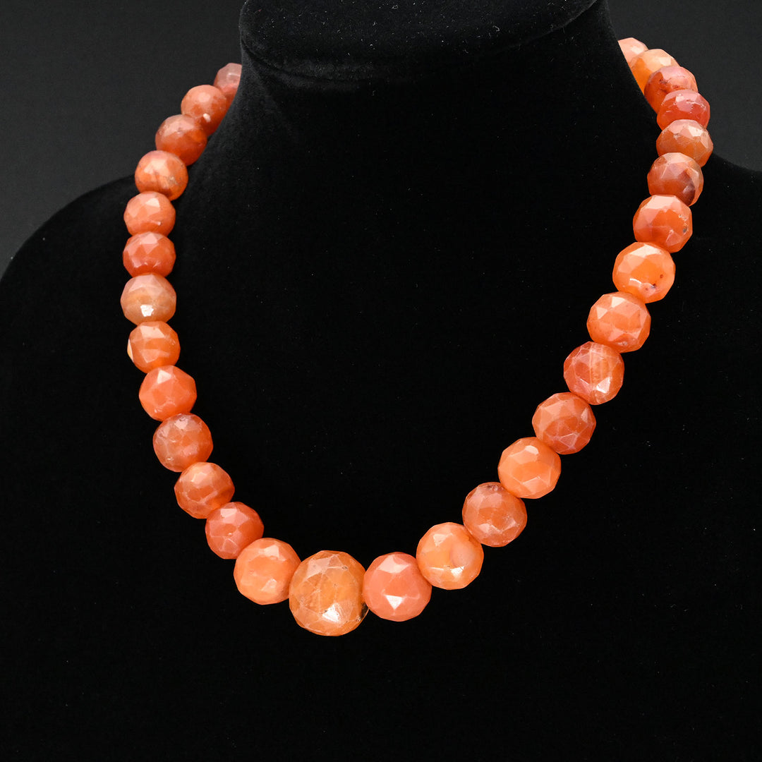 A Roman Carnelian Faceted Bead Necklace, Roman Imperial Period, ca. 1st - 2nd century CE