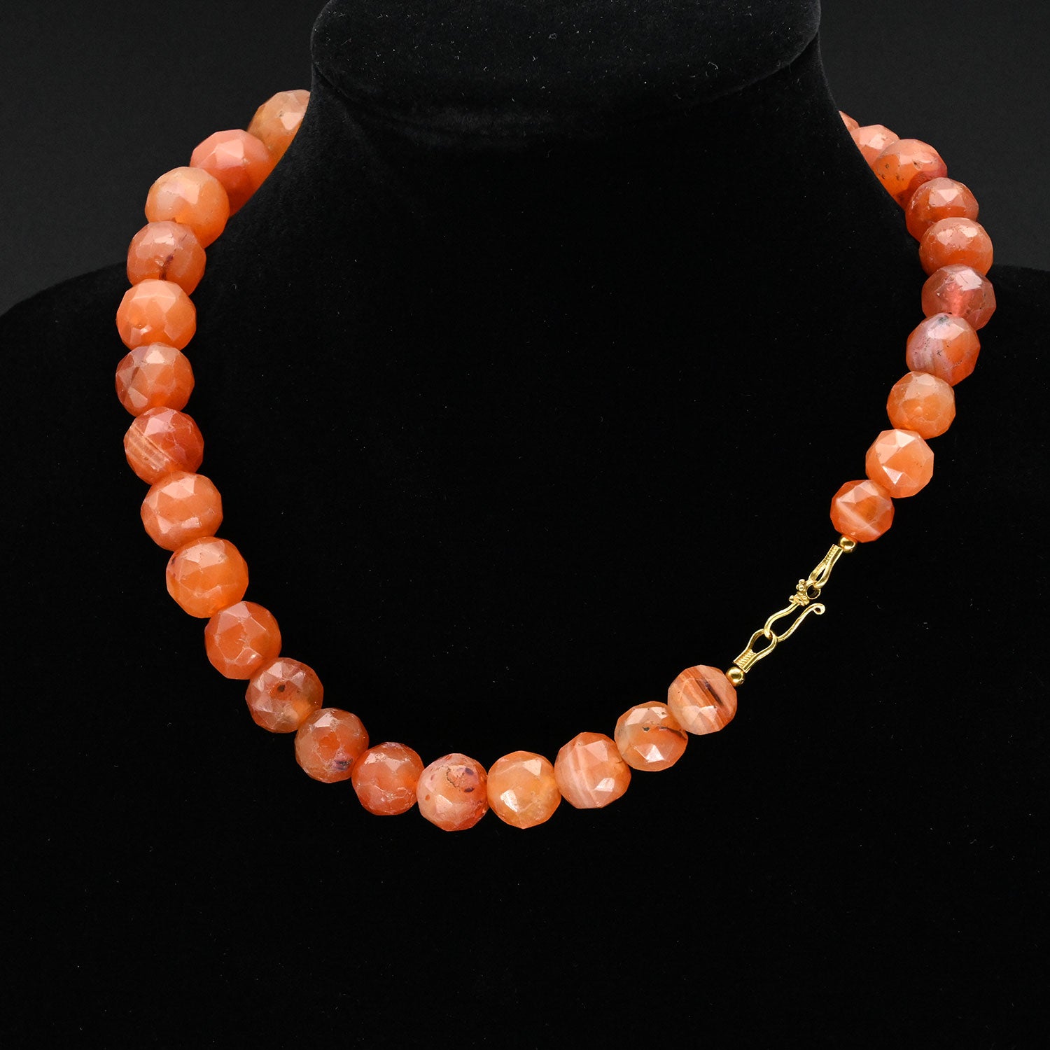 A Roman Carnelian Faceted Bead Necklace, Roman Imperial Period, ca. 1st - 2nd century CE