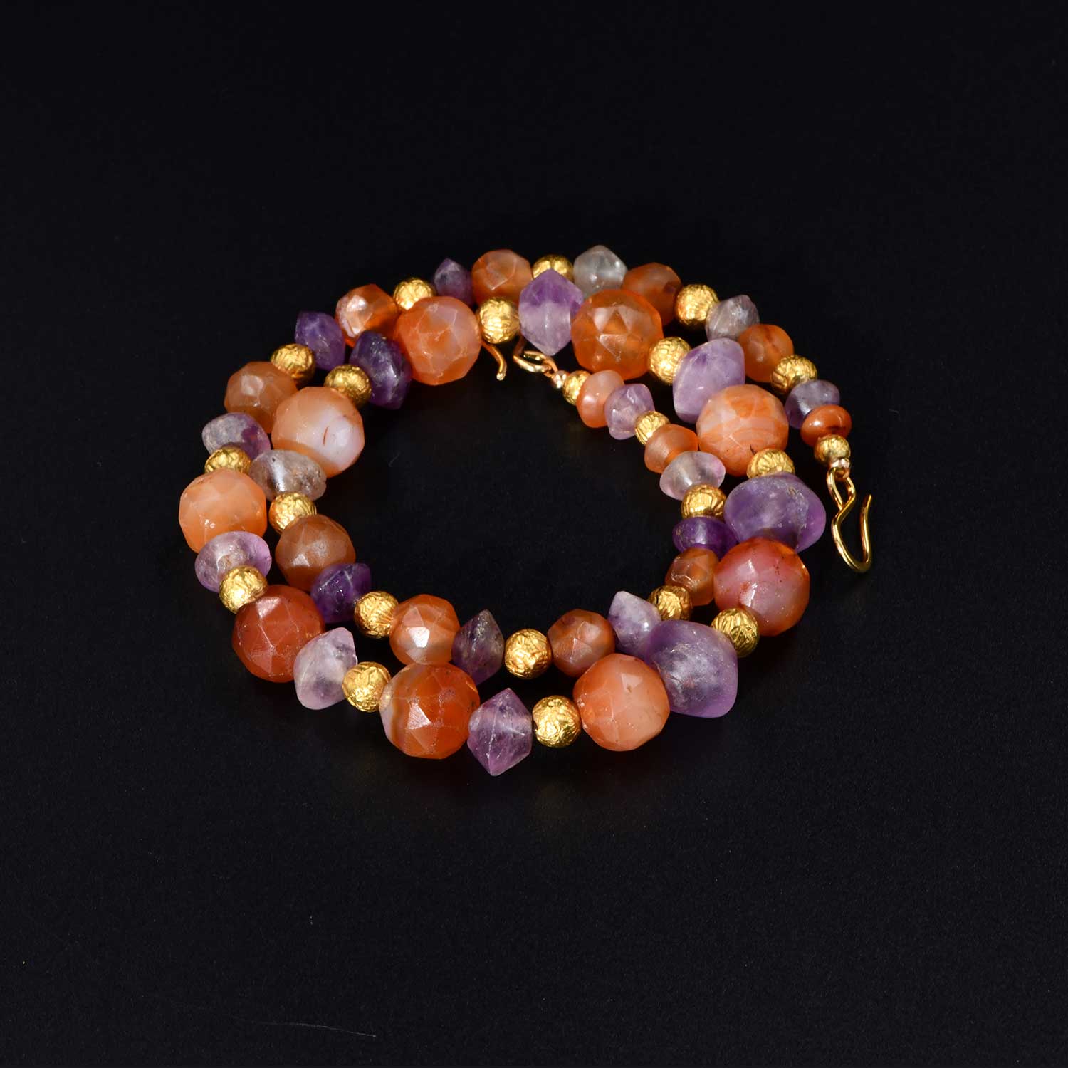 A Roman Amethyst and Carnelian Bead Necklace, ca. 1st - 2nd century CE