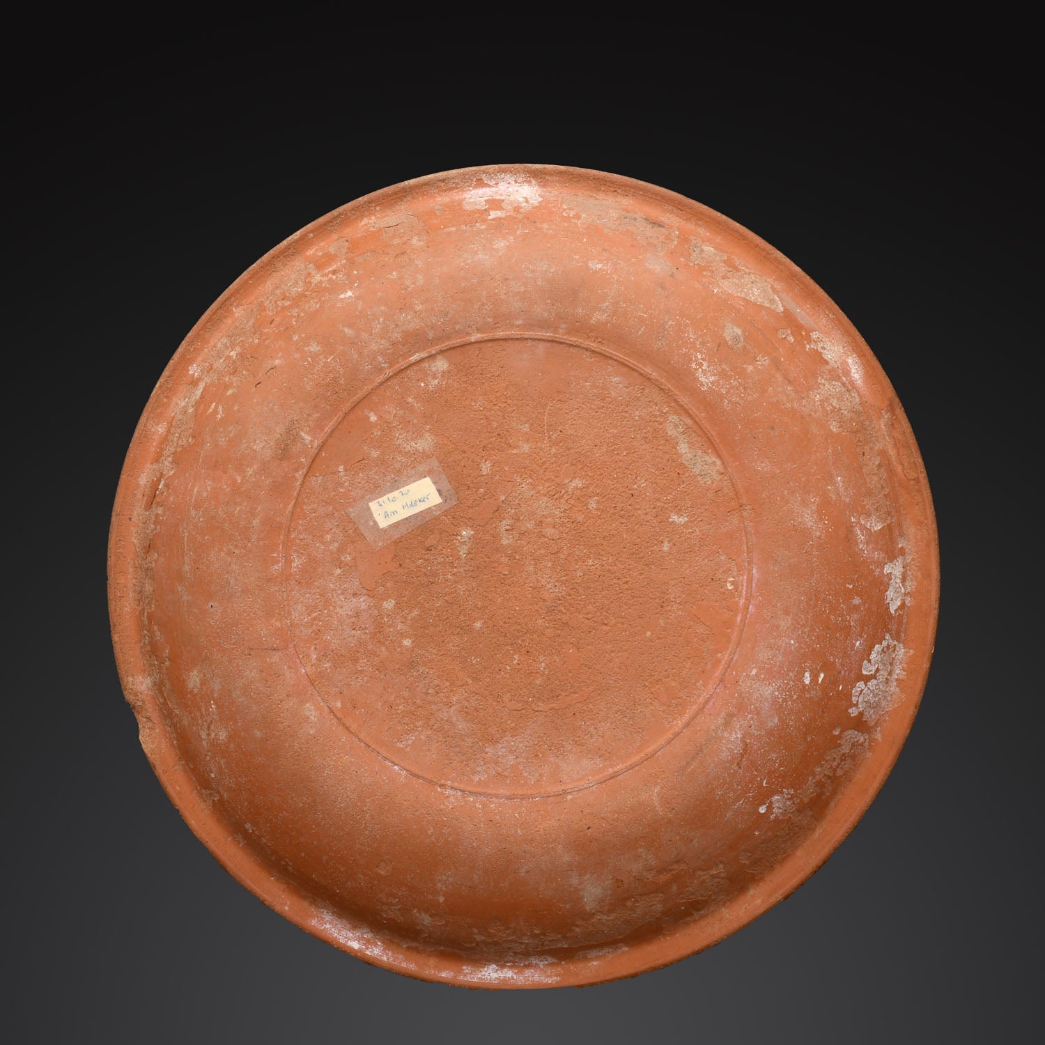 A large Roman Redware Dish, Late Imperial Period, ca. 4th century CE