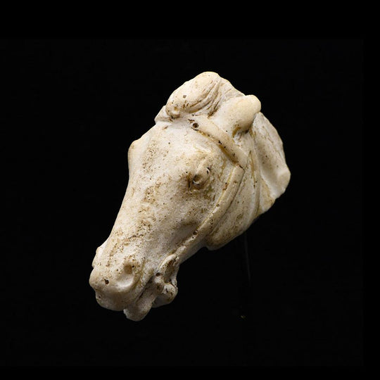 A Roman Limestone Head of a Horse, Roman Imperial Period, ca. 1st - 2nd century CE - Sands of Time Ancient Art