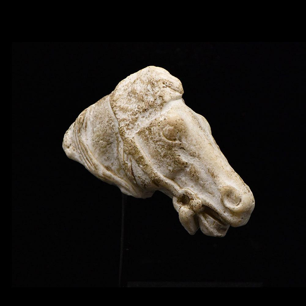 A Roman Limestone Head of a Horse, Roman Imperial Period, ca. 1st - 2nd century CE - Sands of Time Ancient Art