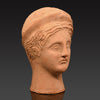 An Etruscan Terracotta Votive Head of A Goddess, ca. 4th - 3rd century BCE