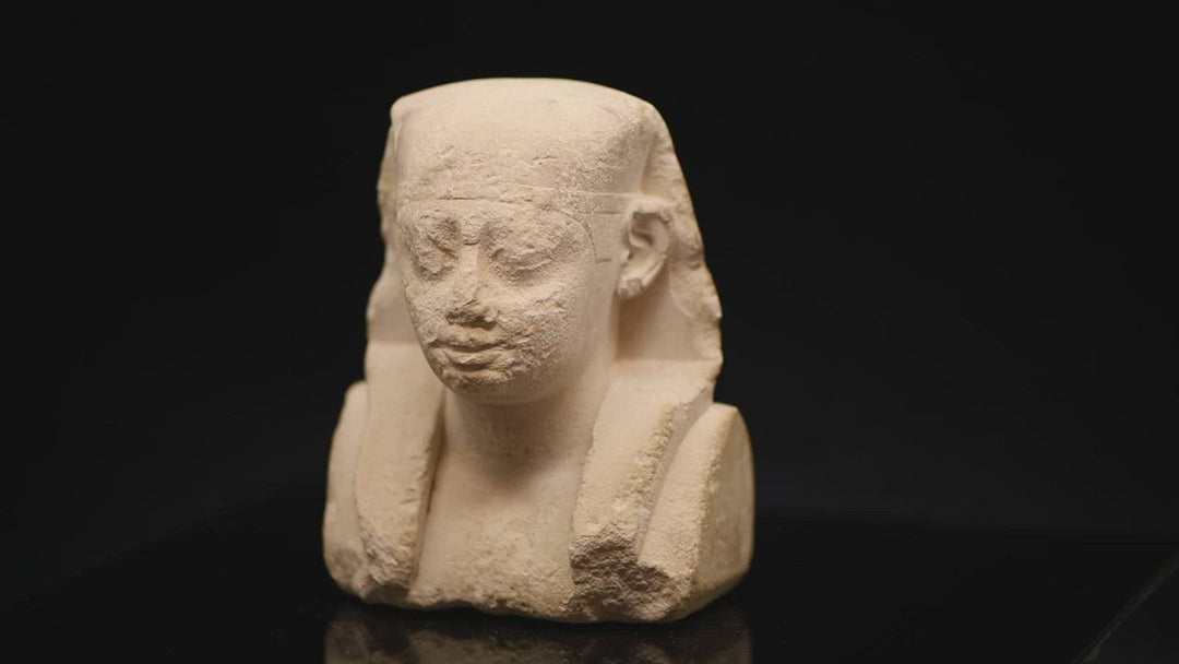 Modell eines ägyptischen Kalksteinbildhauers eines Pharaos, Ptolemäerzeit, ca. 332 - 30 v. Chr